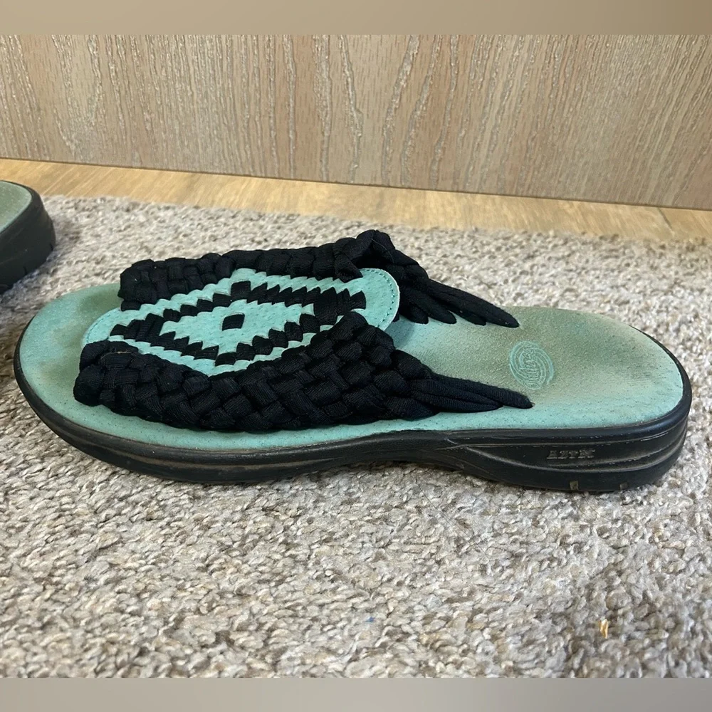 Chubasco Sandals Turquoise Unisex Aztec Summer Beach Black Outdoor Size 10 Men's